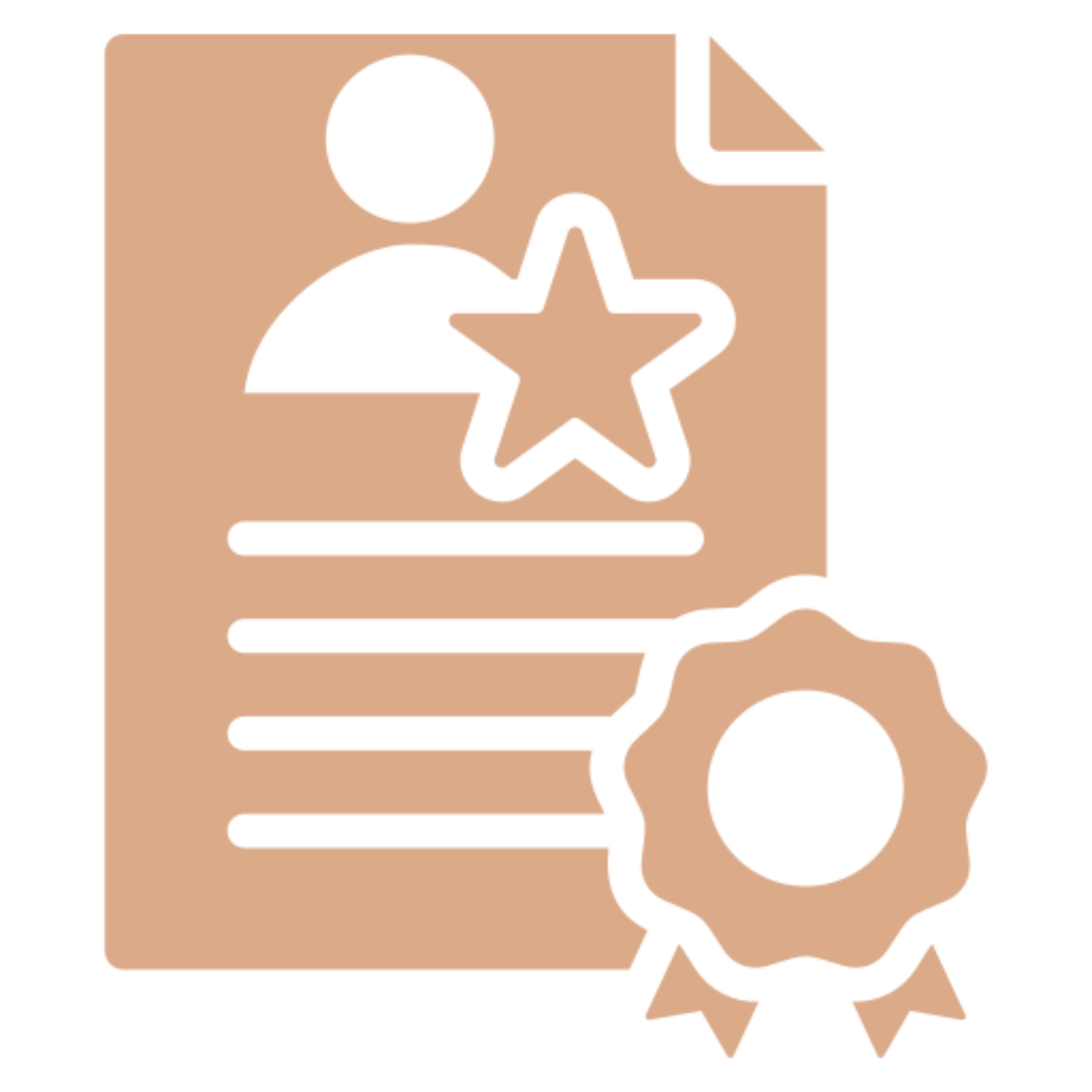 Resume icon with certificate and star