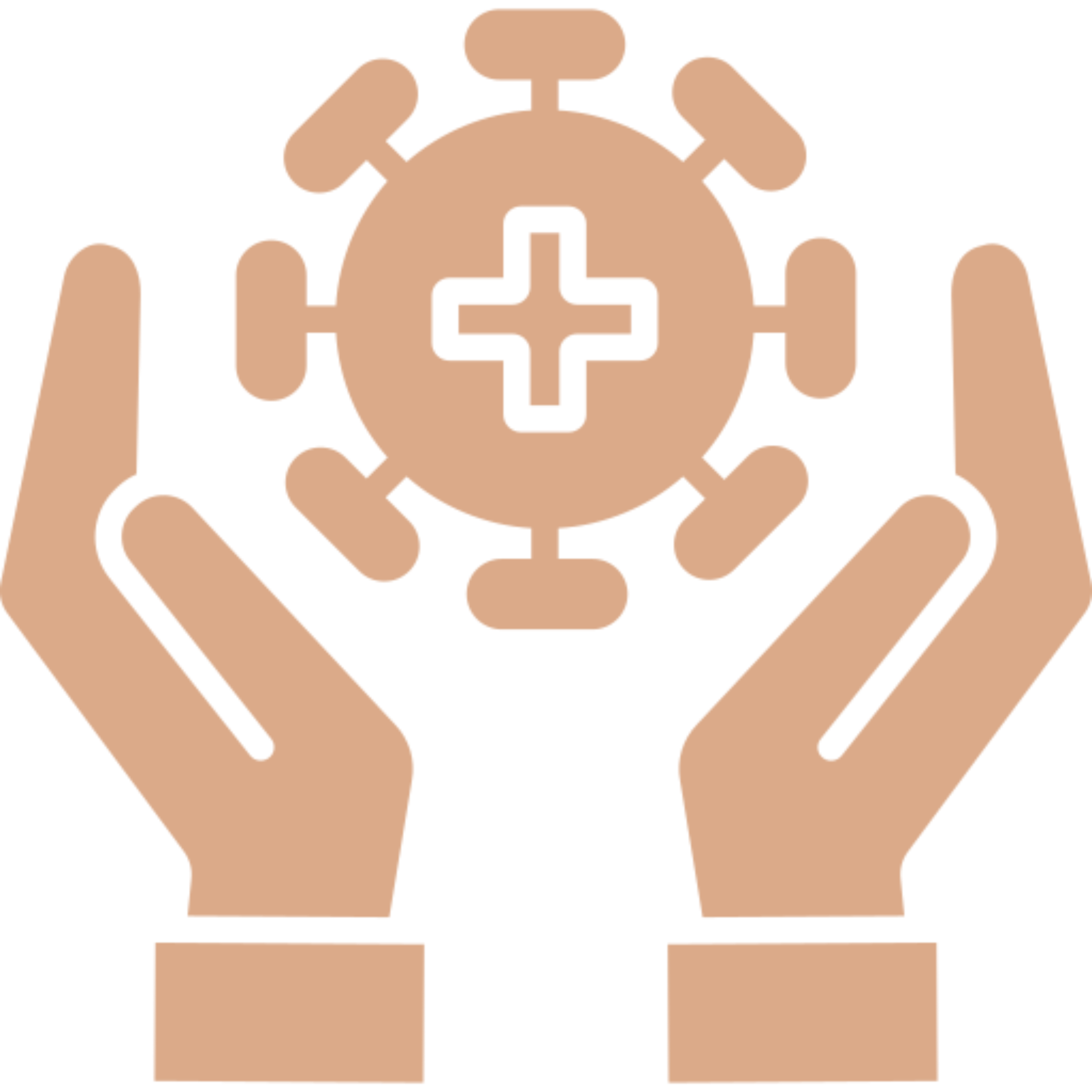 Hands holding medical symbol
