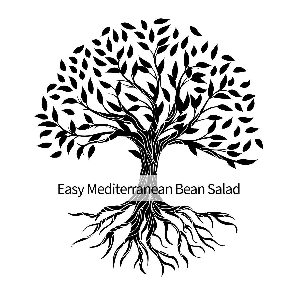 Title "Mediterranean Bean Salad" on screen