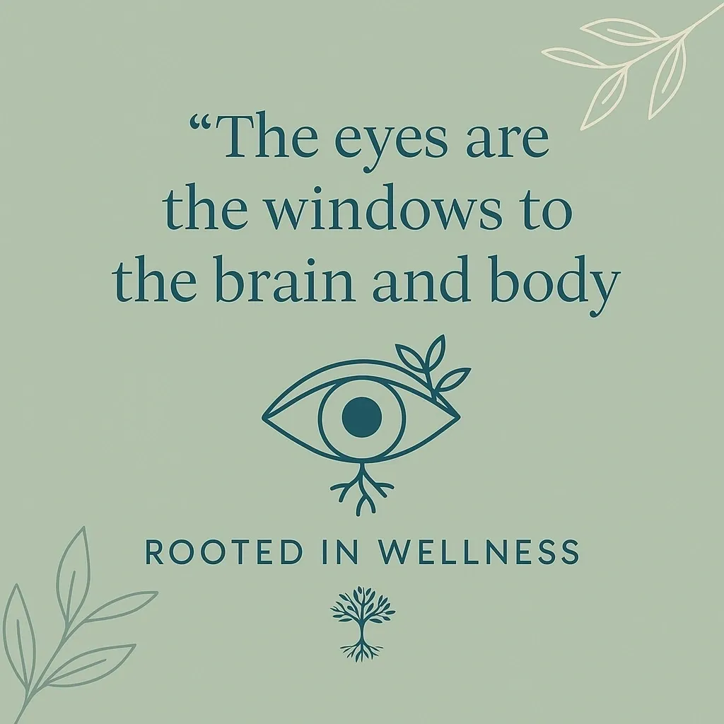 Inspirational wellness quote with eye illustration