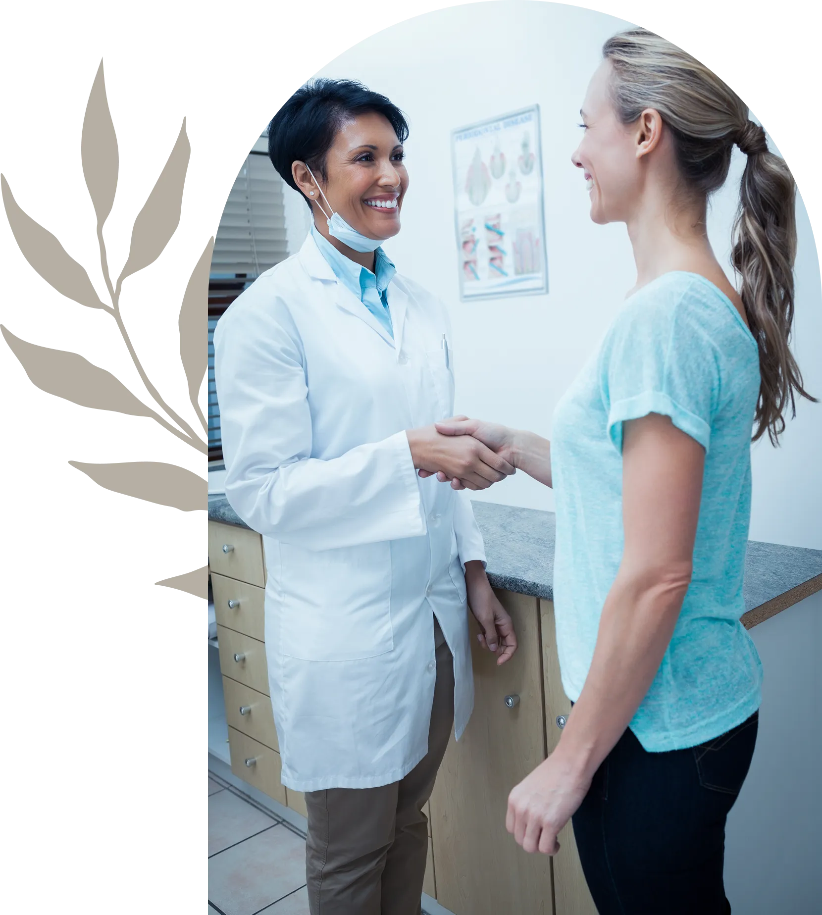 Healthcare professional greeting patient