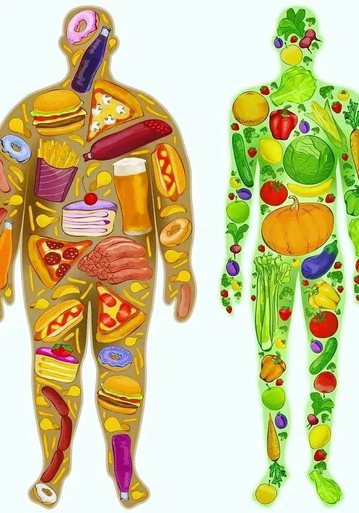 Junk food and vegetables comparison